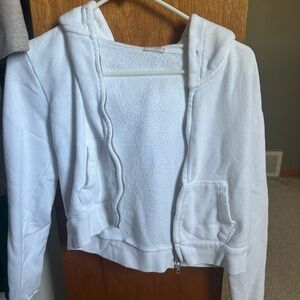 White Zip-Up Hoodie